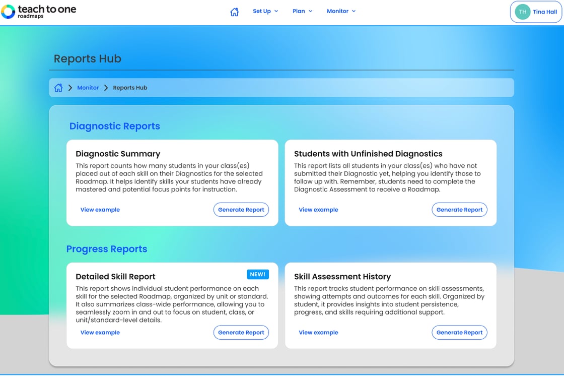 Reports Hub Screenshot Mock-up